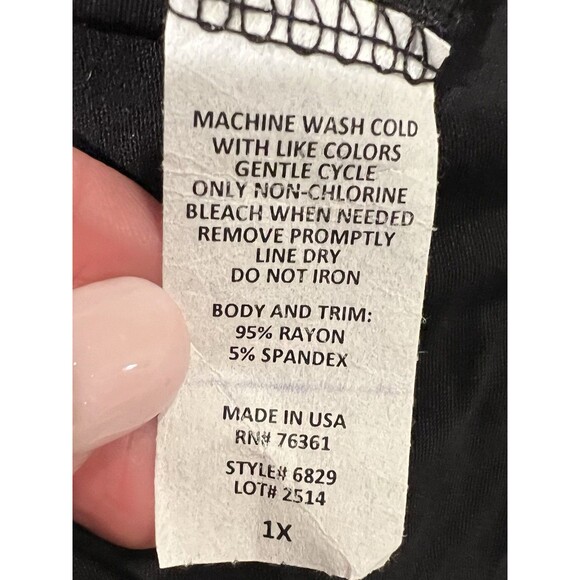 Elliott & Vine  Size 1X Black Rayon Long Sleeve Tunic Lounge Wear NWT - Picture 6 of 6